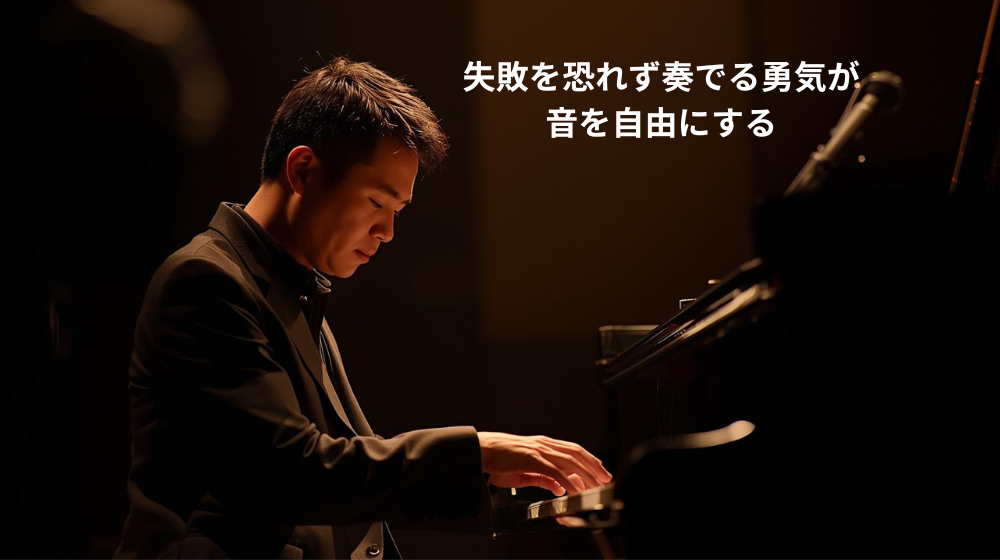 失敗を恐れずに音を奏でるジャズピアニストの姿