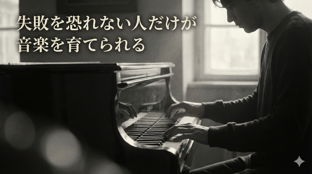 失敗を恐れず音楽を育てる姿勢を象徴した実写風イメージ